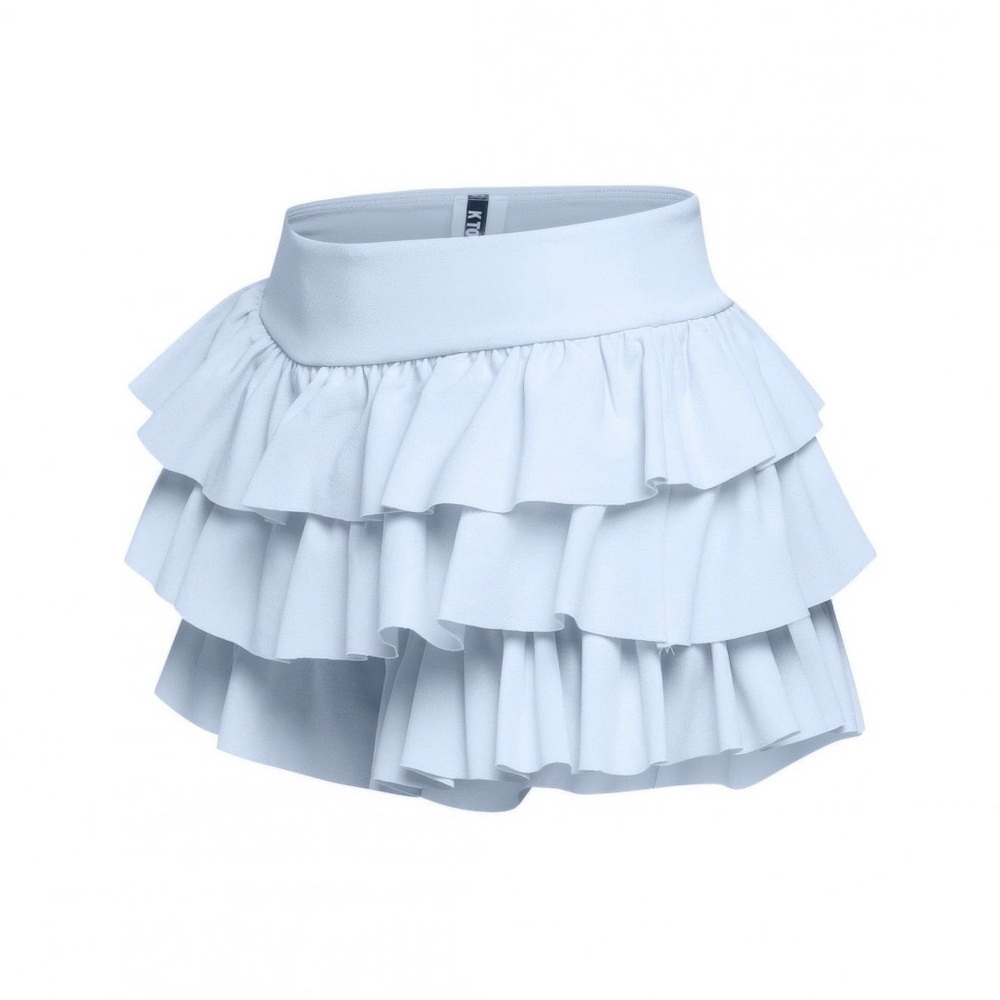 Solid Ruffled Shorts - Picture 2 of 4
